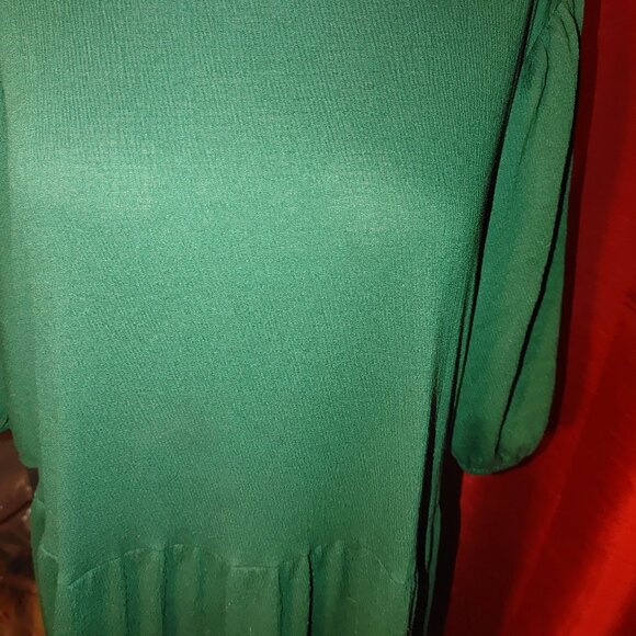 Ava Viv Tunic Smock Dress XLarge Puff Sleeve Polyester - Picture 4 of 5